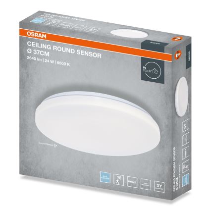 Osram - LED Bathroom Ceiling Light with Dusk Sensor CEILING ROUND LED/24W/230V 6500K Ø 37 cm White