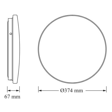 Osram - LED Bathroom Ceiling Light with Dusk Sensor CEILING ROUND LED/24W/230V 6500K Ø 37 cm White