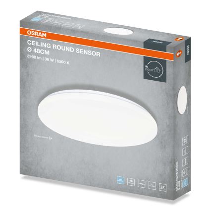 Osram - LED ceiling light with dusk sensor CEILING ROUND LED/36W/230V 6500K Ø 48 cm white