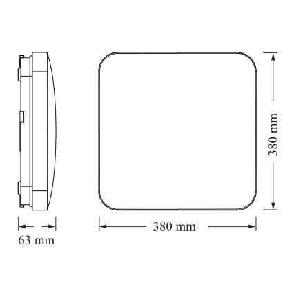 Osram - LED ceiling light with dusk sensor CEILING SQUARE LED/36W/230V 4000K 38x38 cm white