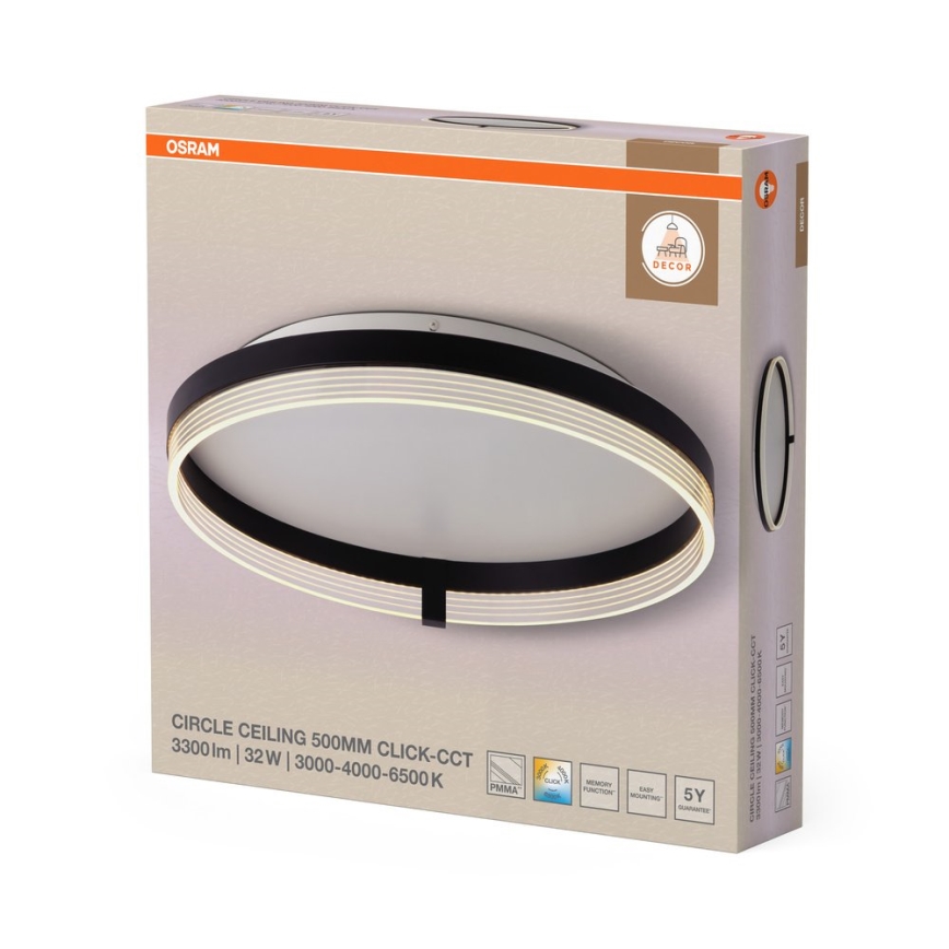 Osram - LED Ceiling Light DECOR CIRCLE LED/32W/230V 3000/4000/6500K dia. 50 cm black/white