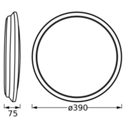 Osram - LED Ceiling Light ORBIS DUBLIN LED/24W/230V diam. 39 cm silver
