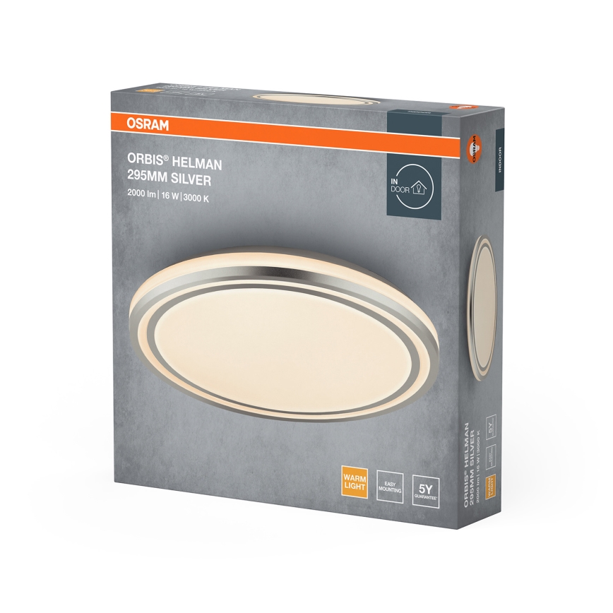 Osram - LED Ceiling Light ORBIS HELMAN LED/16W/230V Ø 29.5 cm silver