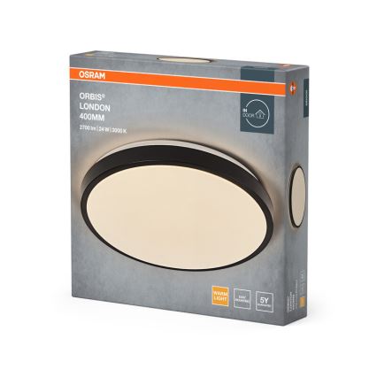 Osram - LED Ceiling Light ORBIS LONDON, 24W/230V, Ø 39.5 cm, Black