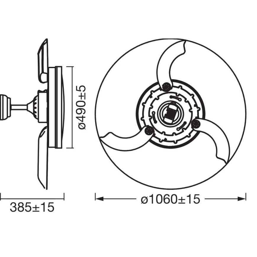 Osram - LED ceiling light with integrated fan CEILING FAN LED/66W/230V 3000/4000/6500K white + remote control
