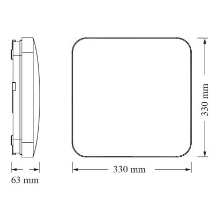 Osram - SQUARE LED Ceiling Light with Dusk Sensor LED/24W/230V 33x33 cm