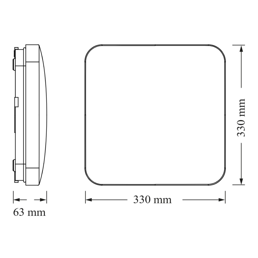 Osram - SQUARE LED Ceiling Light with Dusk Sensor LED/24W/230V 33x33 cm