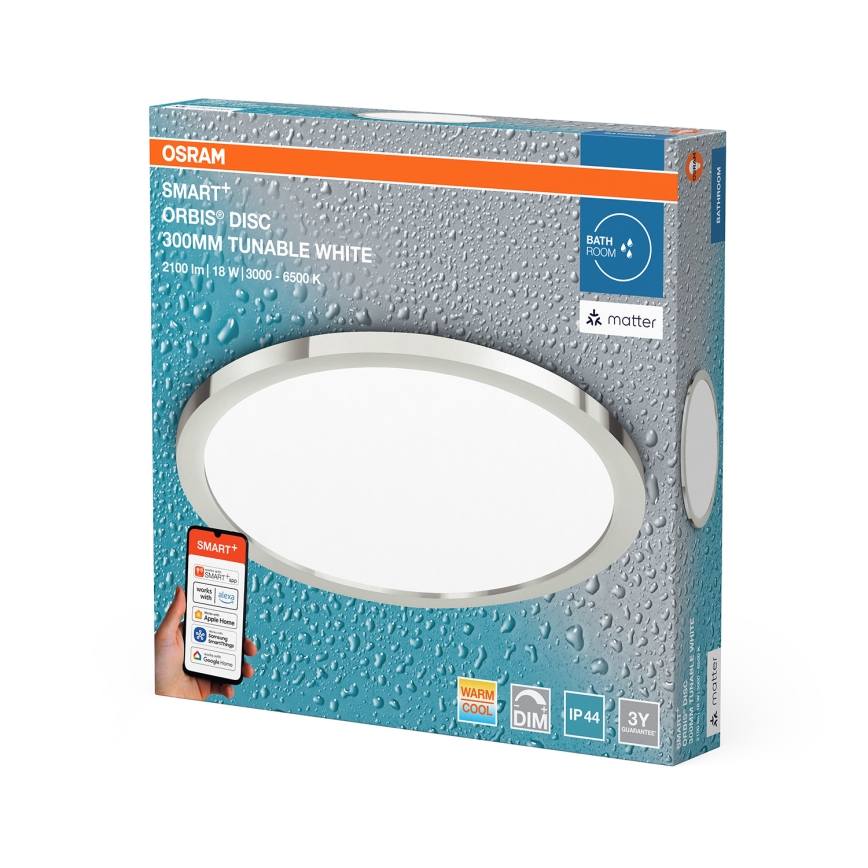 Osram - Dimmable LED Bathroom Ceiling Light SMART+ DISC LED/18W/230V 3000-6500K IP44 Wi-Fi