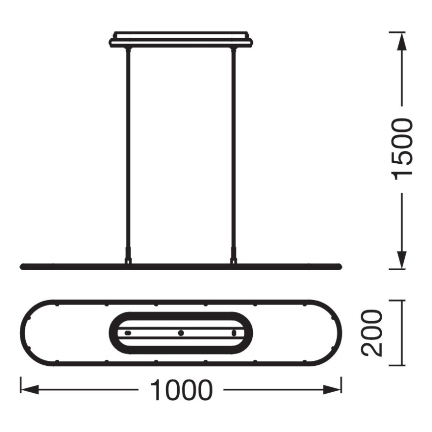 Osram - OFFICE LINE Dimmable cable-hung LED pendant light, LED/57W/230V, 4000 K, 100 cm, CRI 90, white