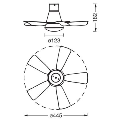 Osram - Dimmable LED ceiling fan LESTE LED/15W/230V 3000/4000/6500K + remote control