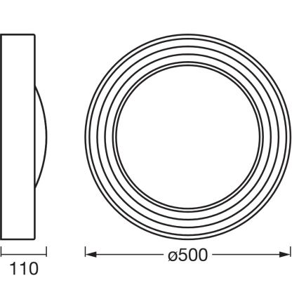 Osram - Dimmable LED ceiling light ORBIS CONCRETE LED/24.5W/230V diam. 50 cm brown/concrete