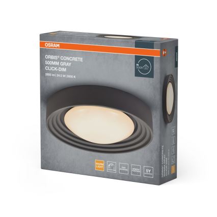 Osram - LED Dimmable ceiling light ORBIS CONCRETE LED/24.5W/230V Ø 50 cm grey/concrete