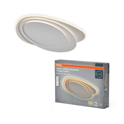 Osram - Dimmable LED ceiling light ORBIS LAYERS LED/50W/230V 2600-6000K 36x49 cm white + remote control