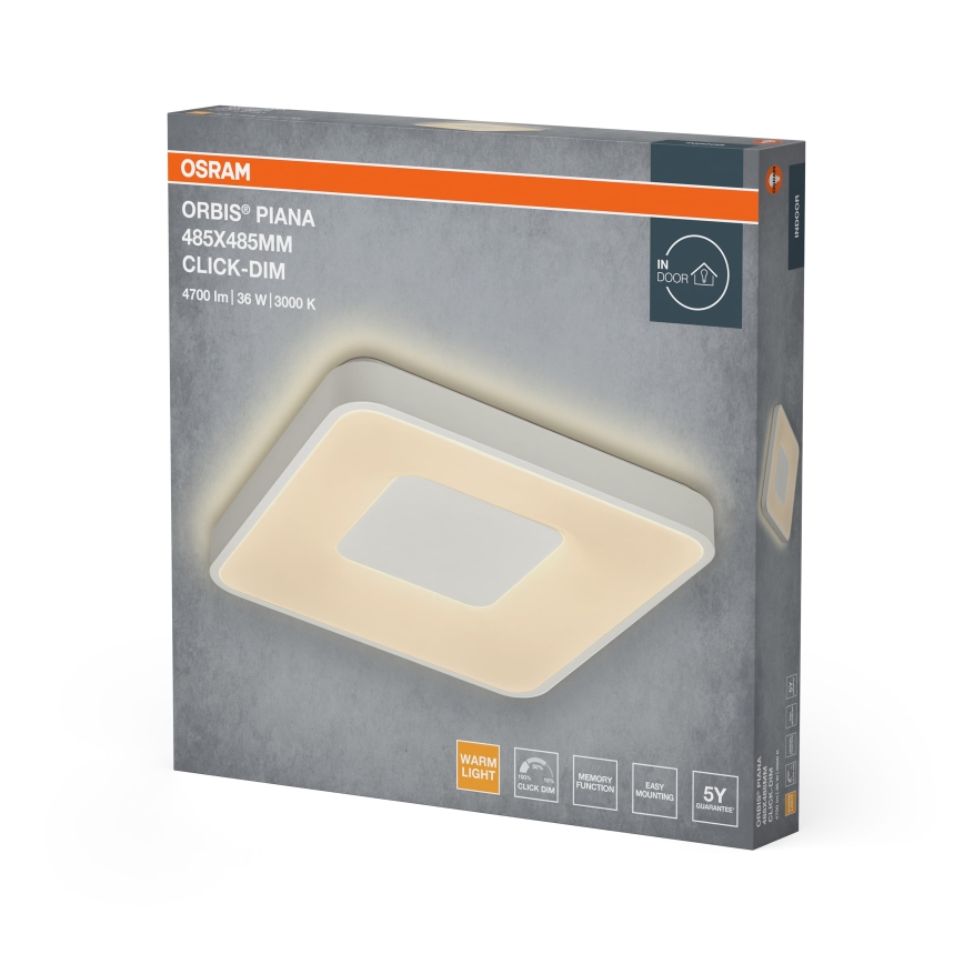 Osram - Dimmable LED ceiling light ORBIS PIANA LED/36W/230V 48,5x48,5 cm white