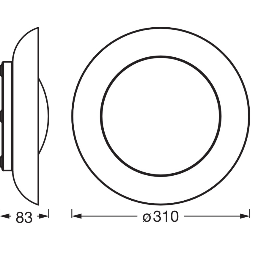 Osram - Dimmable LED Ceiling Light ORBIS PLATE LED/19W/230V Ø 31 cm green/black
