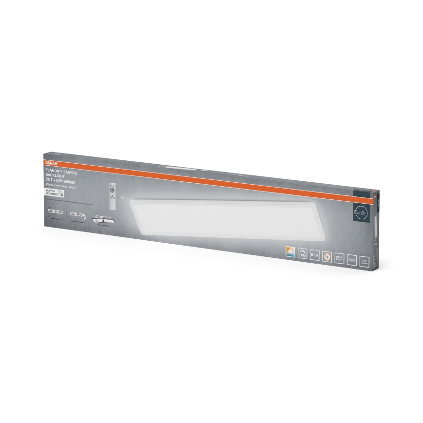 Osram - Dimmable LED bathroom ceiling light PLANON EASYFIX LED/30W/230V 2600-6000K 20x98 cm IP54 white + remote control