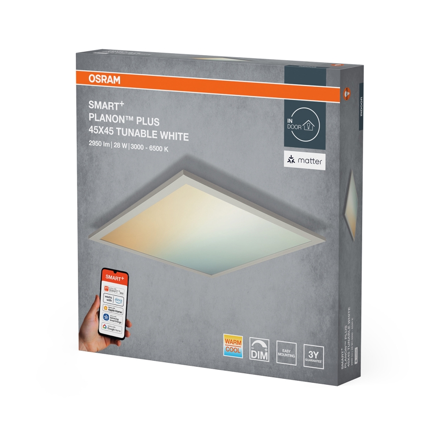 Osram - SMART+ PLANON LED 28W Dimmable Ceiling Light 230V 45x45 cm 3000–6500K Wi‑Fi