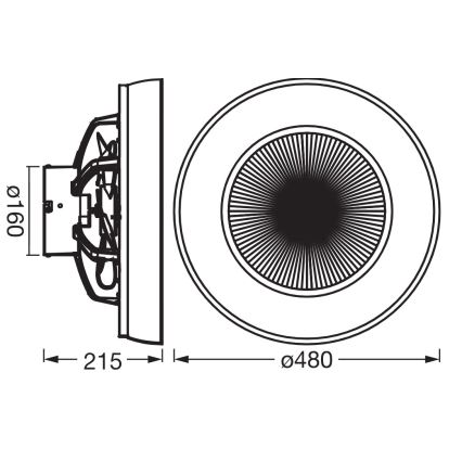 Osram - Dimmable LED ceiling light with fan CEILING FAN LED/49W/230V 2700-6500K white/gold + remote control