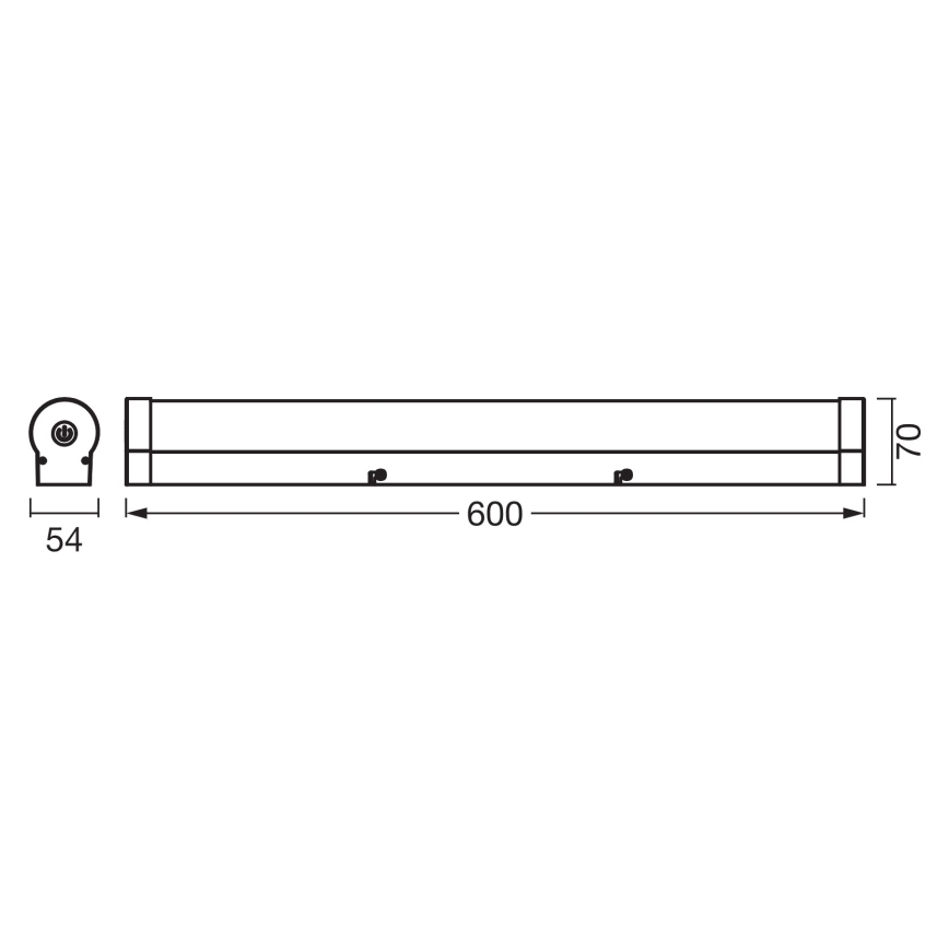 Osram - LED Dimmable Mirror Light ORBIS TUBE LED/12W/230V 60 cm IP44 Black