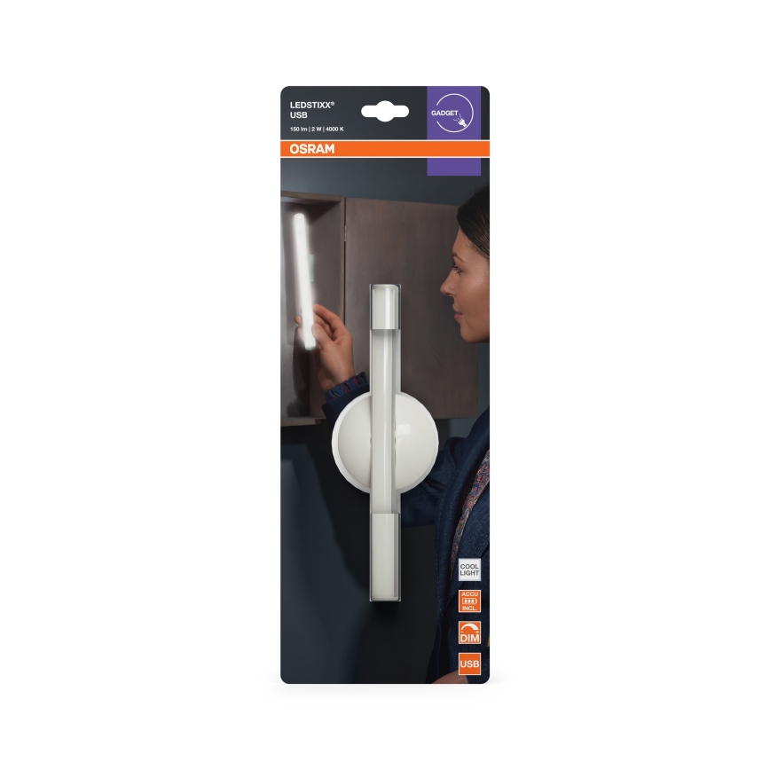 Osram - LEDSTIXX Dimmable Rechargeable LED Night Light LED/2W/5V CRI 90 White