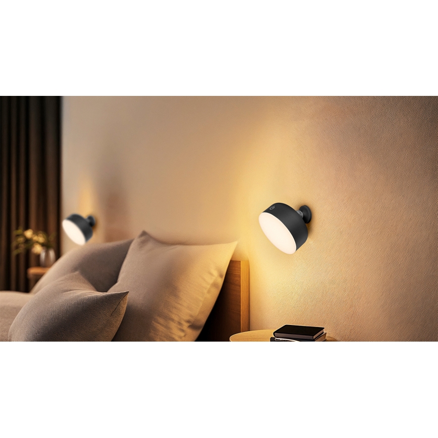 Osram - LED Dimmable Rechargeable Table Lamp 3-in-1 DECOR HELPER LED/1,8W/5V Black