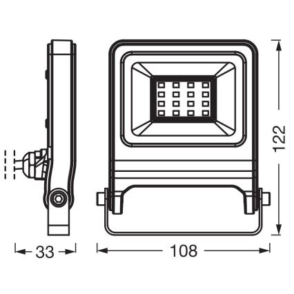Osram - LED Floodlight ENDURA LED/10W/230V 3000K IP65