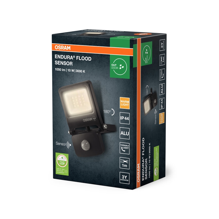 Osram - LED floodlight with sensor ENDURA LED/10W/230V 3000K IP44