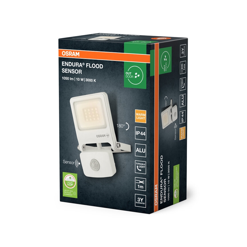 Osram - LED Floodlight with Sensor ENDURA LED/10W/230V 3000K IP44