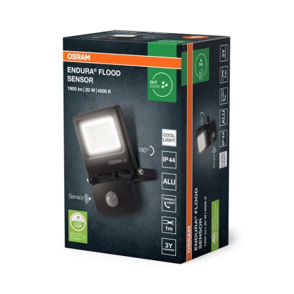 Osram - LED floodlight with sensor ENDURA LED/20W/230V 4000K IP44