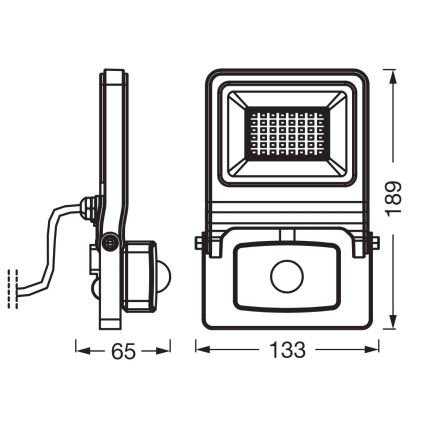 Osram - LED Floodlight with Sensor ENDURA LED/30W/230V IP44