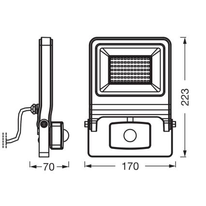 Osram - LED Floodlight with Sensor ENDURA LED/50W/230V 4000K IP44