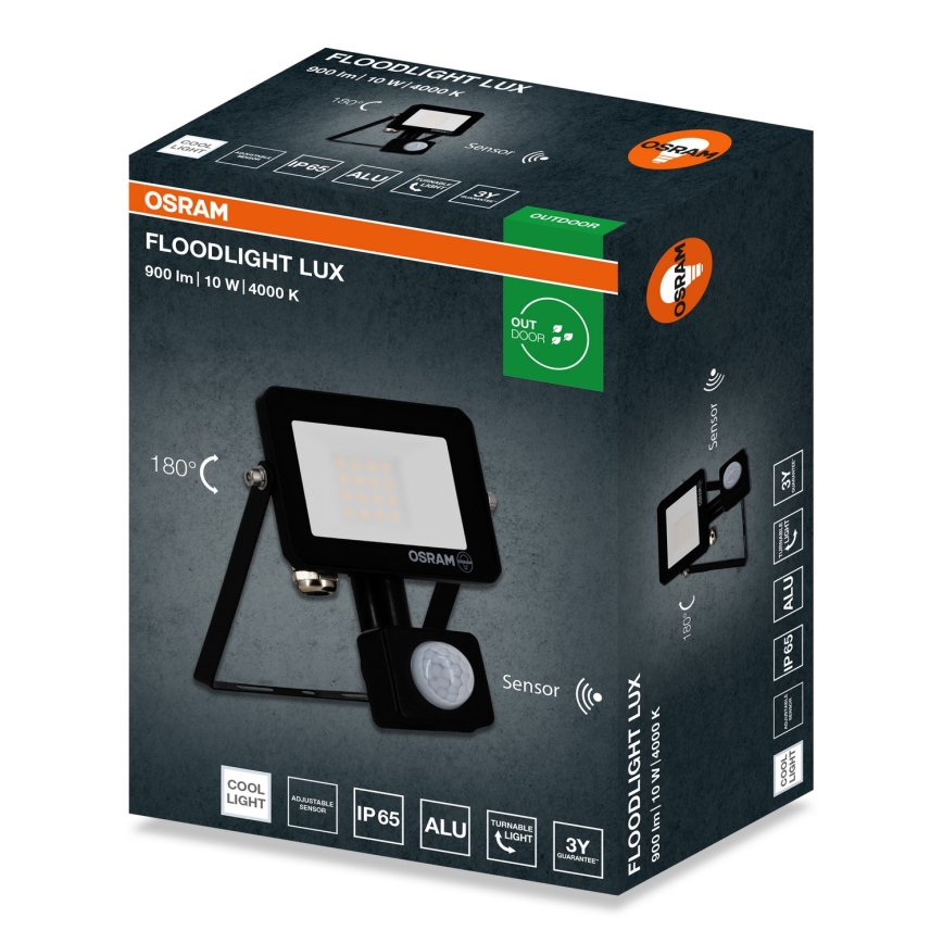 Osram - LED Floodlight with Sensor FLOODLIGHT LED/10W/230V 4000K IP65