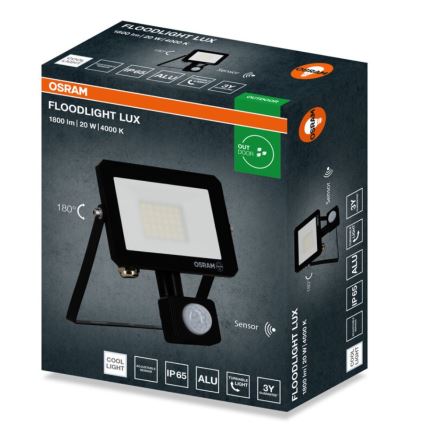 Osram - LED Floodlight with sensor FLOODLIGHT LED/20W/230V 4000K IP65