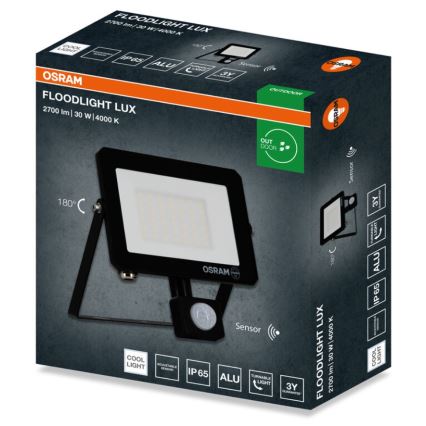 Osram - LED Floodlight with Sensor FLOODLIGHT LED/30W/230V 4000K IP65