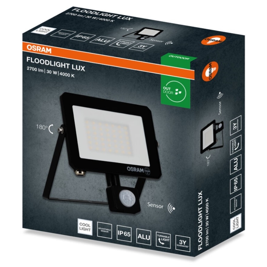 Osram - LED Floodlight with Sensor FLOODLIGHT LED/30W/230V 4000K IP65
