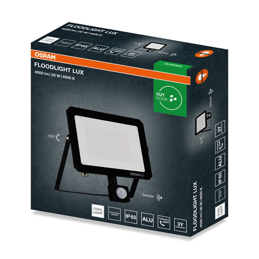 Osram - LED Floodlight with Sensor FLOODLIGHT LED/50W/230V 4000K IP65
