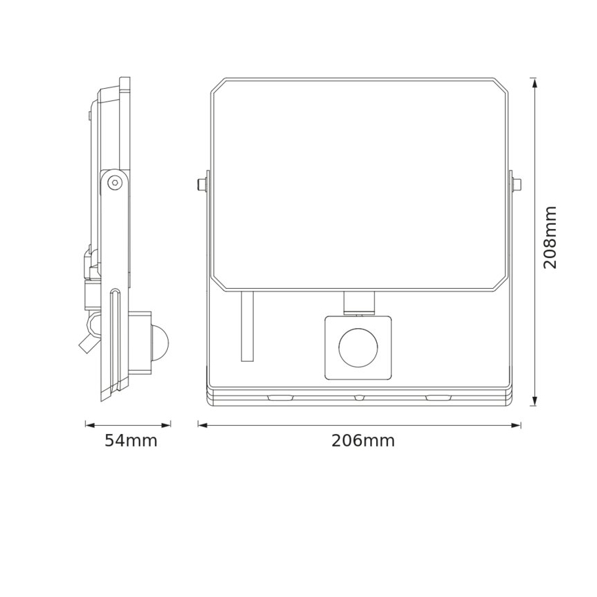 Osram - LED Floodlight with Motion and Dusk Sensor, 50W/230V, 6500K, IP65, Black
