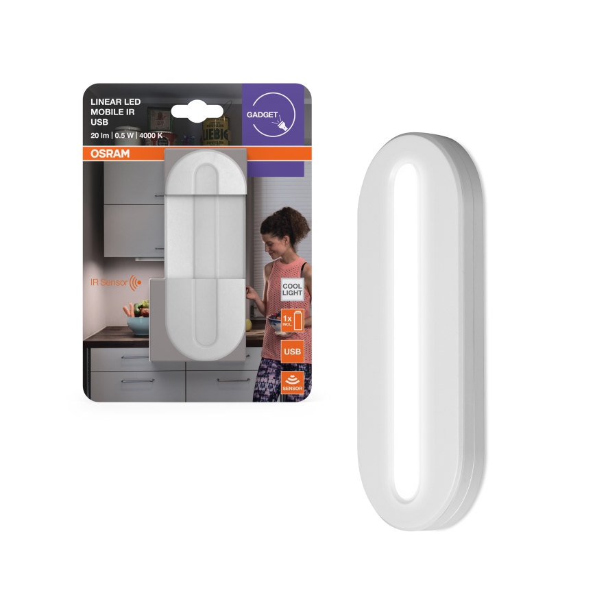 Osram - LED night light with motion sensor MOBILE LED/0.5W/3.7V 330 mAh CRI 90 white