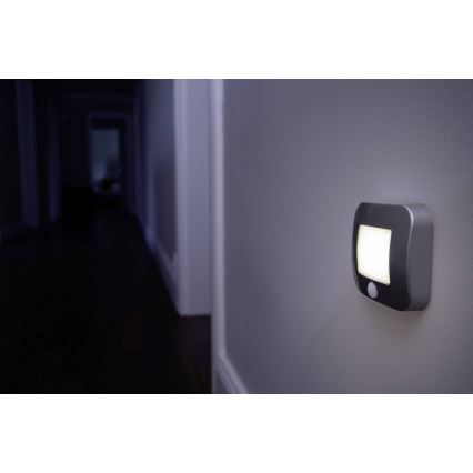 Osram - NIGHTLUX LED Sensor Nightlight, 0.3 W, 3x AAA, IP54, Silver