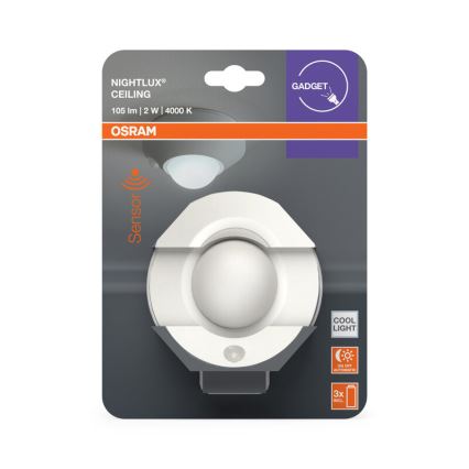 Osram - NIGHTLUX LED/2W/3xAA Nightlight with Sensor, White