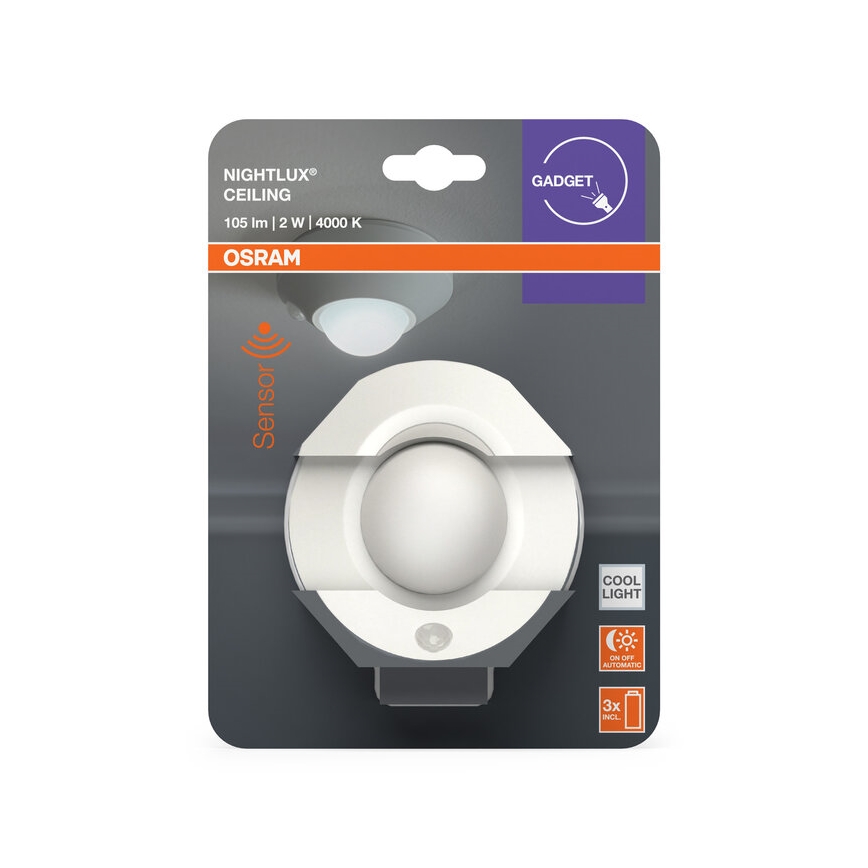 Osram - NIGHTLUX LED/2W/3xAA Nightlight with Sensor, White