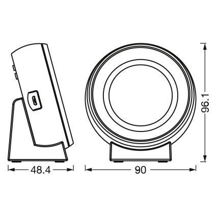 Osram - NIGHTLUX LED Digital Clock with Backlight LED/0.3W/5V 1000mAh 3000/4000/6500K White