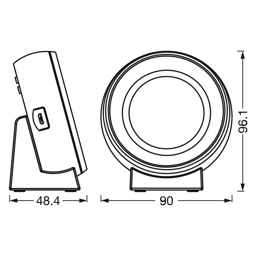 Osram - NIGHTLUX LED Digital Clock with Backlight LED/0.3W/5V 1000mAh 3000/4000/6500K White