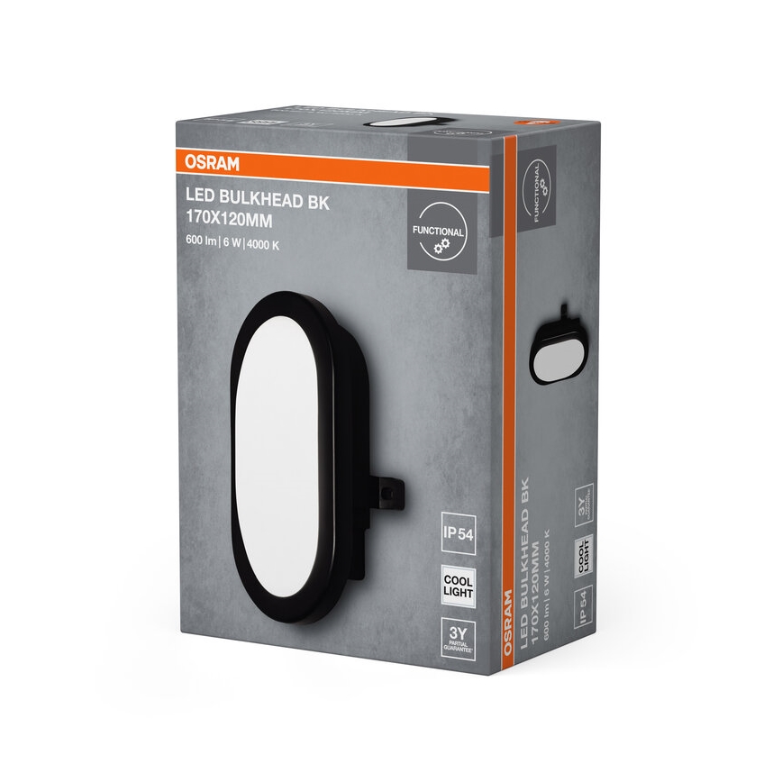 Osram - LED Outdoor Wall Light BULKHEAD LED/6W/230V IP54 Black