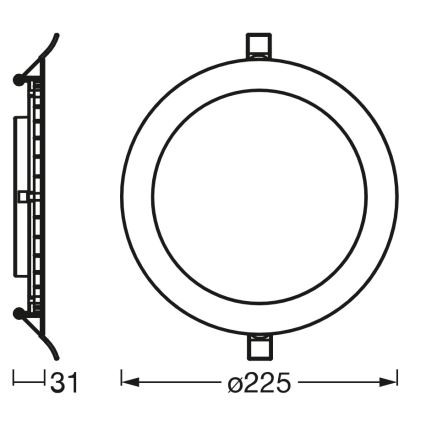 Osram - LED Recessed Downlight SLIM LED/22W/230V 6500K
