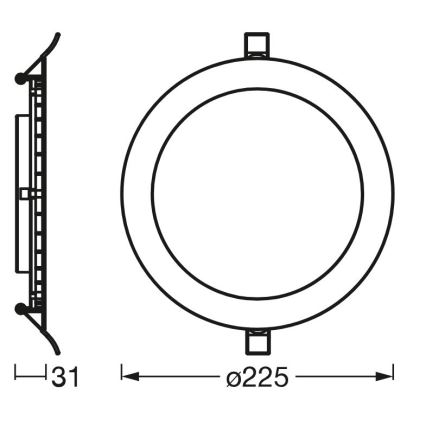 Osram - LED Recessed light SLIM LED/22W/230V 3000K