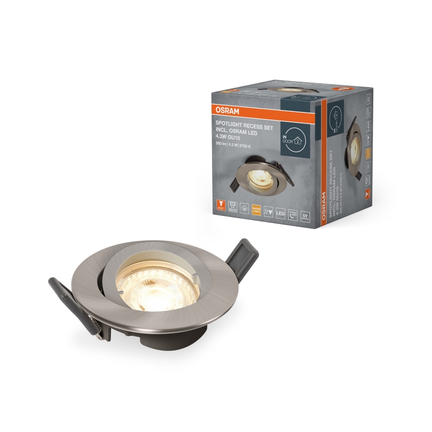Osram - LED recessed spotlight SPOT 1x GU10/4.3W/230V 2700K CRI 90 matte chrome