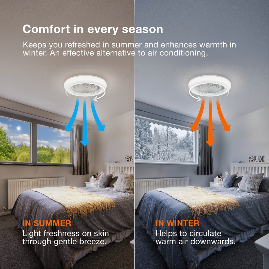 Osram - Dimmable LED ceiling light with fan MURLAN LED/26W/230V 3000-6500K + remote control
