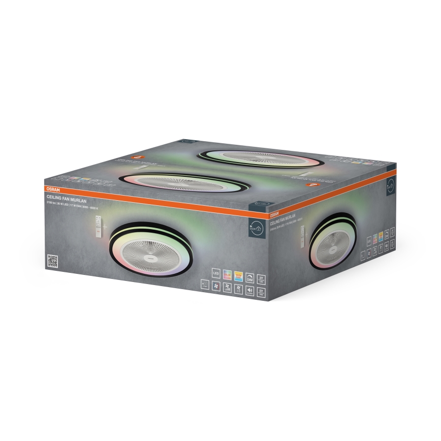 Osram - Dimmable LED ceiling light with fan MURLAN LED/26W/230V 3000-6500K + remote control
