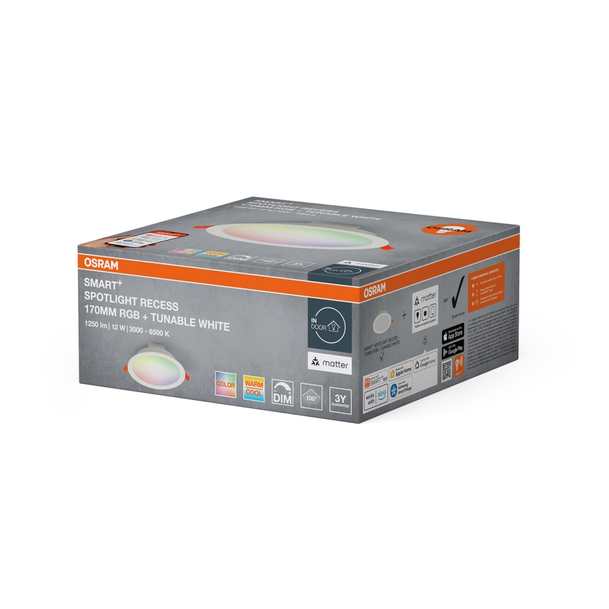 Osram - SMART+ RGB Dimmable Recessed Downlight LED/12W/230V 3000-6500K Wi-Fi